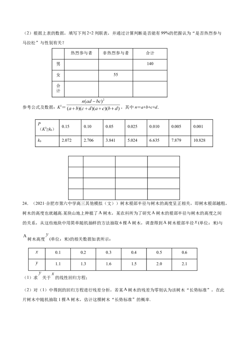 专题09概率与统计-2021年高考真题和模拟题数学（文）分项汇编（全国通用）（原卷版）_2.2025数学总复习_2023年新高考资料_一轮复习_2023新高考一轮复习讲义+课件