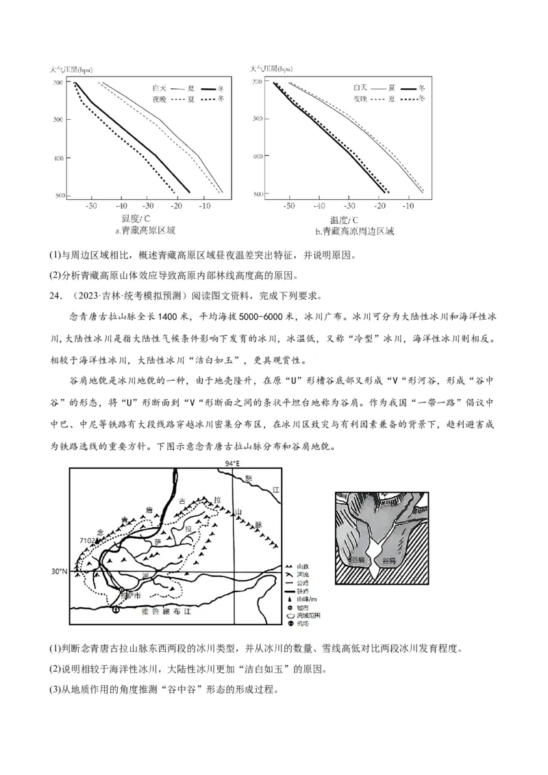 热点专项06林线、雪线-2024年高考地理一轮复习考点通关卷（新高考通用）（原卷版）_9.2025地理总复习_2024年新高考资料_1.2024一轮复习_2024年高考地理一轮复习考点通关卷（新高考通用）