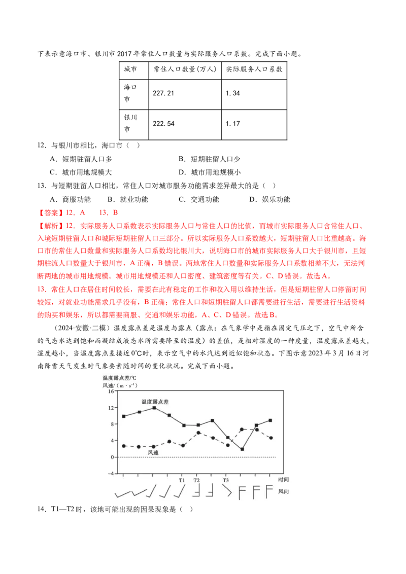 查补能力&middot;提升练解题关键能力（解析版）_9.2025地理总复习_2024年新高考资料_5.2024三轮冲刺_查漏补缺2024年高考地理复习冲刺过关（新高考通用）