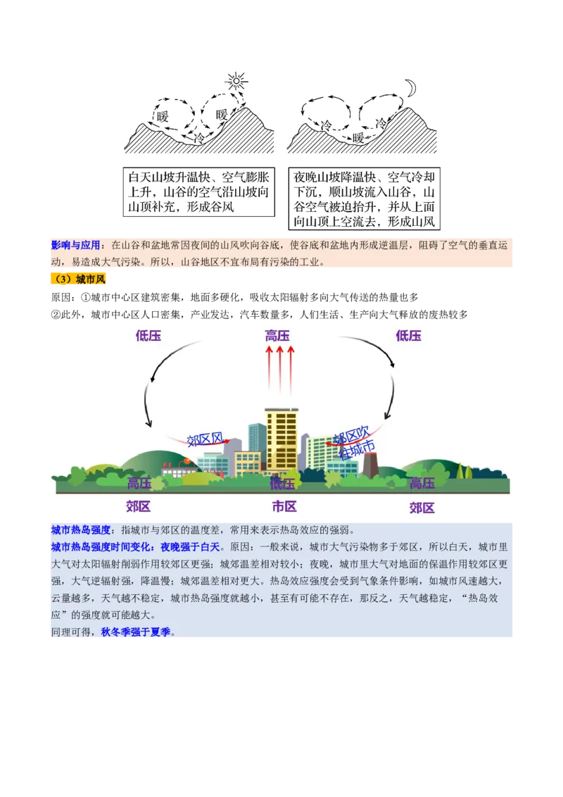 第07讲热力环流与大气水平运动（讲义）（原卷版）_9.2025地理总复习_2025年新高考资料_一轮复习_2025年高考地理一轮复习讲练测（新教材新高考）