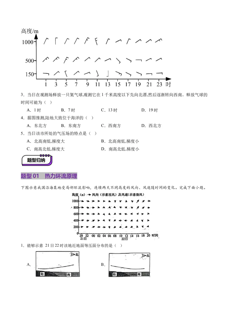 第07讲热力环流与大气水平运动（讲义）（原卷版）_9.2025地理总复习_2025年新高考资料_一轮复习_2025年高考地理一轮复习讲练测（新教材新高考）