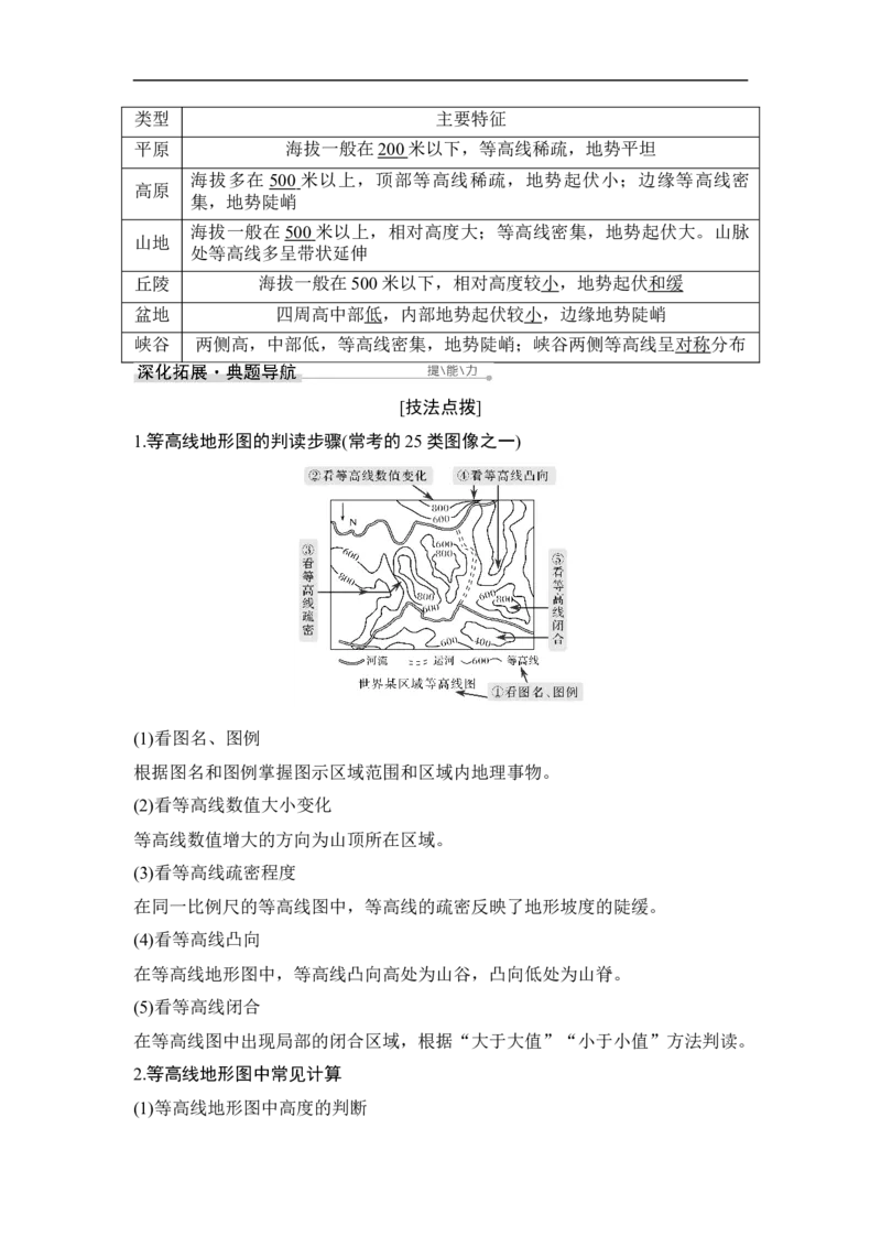 第2讲等高线地形图_9.2025地理总复习_赠品通用版（老高考）复习资料_一轮复习_2023年高考地理一轮复习讲义+课件（全国版）_2023年高考地理一轮复习讲义（全国版）_赠补充习题