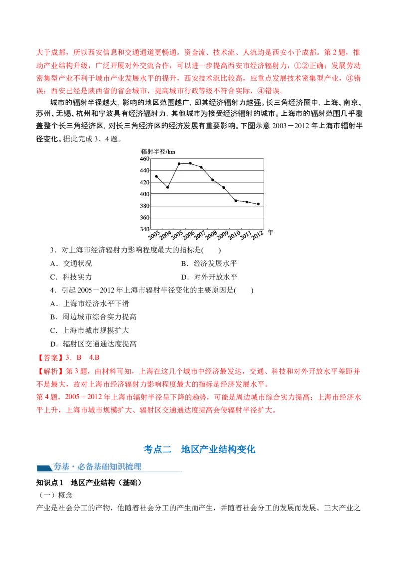 第34讲城市、产业与区域发展（讲义）（解析版）_9.2025地理总复习_2024年新高考资料_1.2024一轮复习_2024年高考地理一轮复习讲练测（新教材新高考）