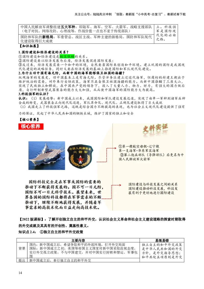 （讲义）专题16民族团结与祖国统一、国防建设与外交成就（解析版）_02中考总复习（2026版更新中）_06-历史-中考总复习_2024年中考复习资料_一轮复习_配套讲义（原卷版+解析版）