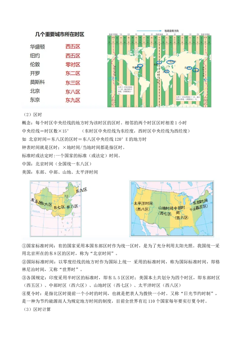 第04讲地球自转及其地理意义（讲义）（解析版）_9.2025地理总复习_2024年新高考资料_1.2024一轮复习_2024年高考地理一轮复习讲练测（新教材新高考）