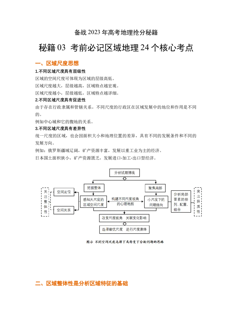秘籍03考前必记区域地理24个核心考点-备战2023年高考地理抢分秘籍（新高考专用）_38751355(1)_9.2025地理总复习_2023年新高考复习资料_备战2023年高考地理抢分秘籍（新高考专用）