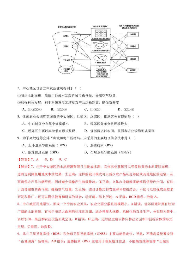 押新高考05农业-备战2024年高考地理临考题号押题（新高考通用）（解析版）_9.2025地理总复习_2024年新高考资料_5.2024三轮冲刺_备战2024年高考地理临考题号押题（新高考通用）323025617