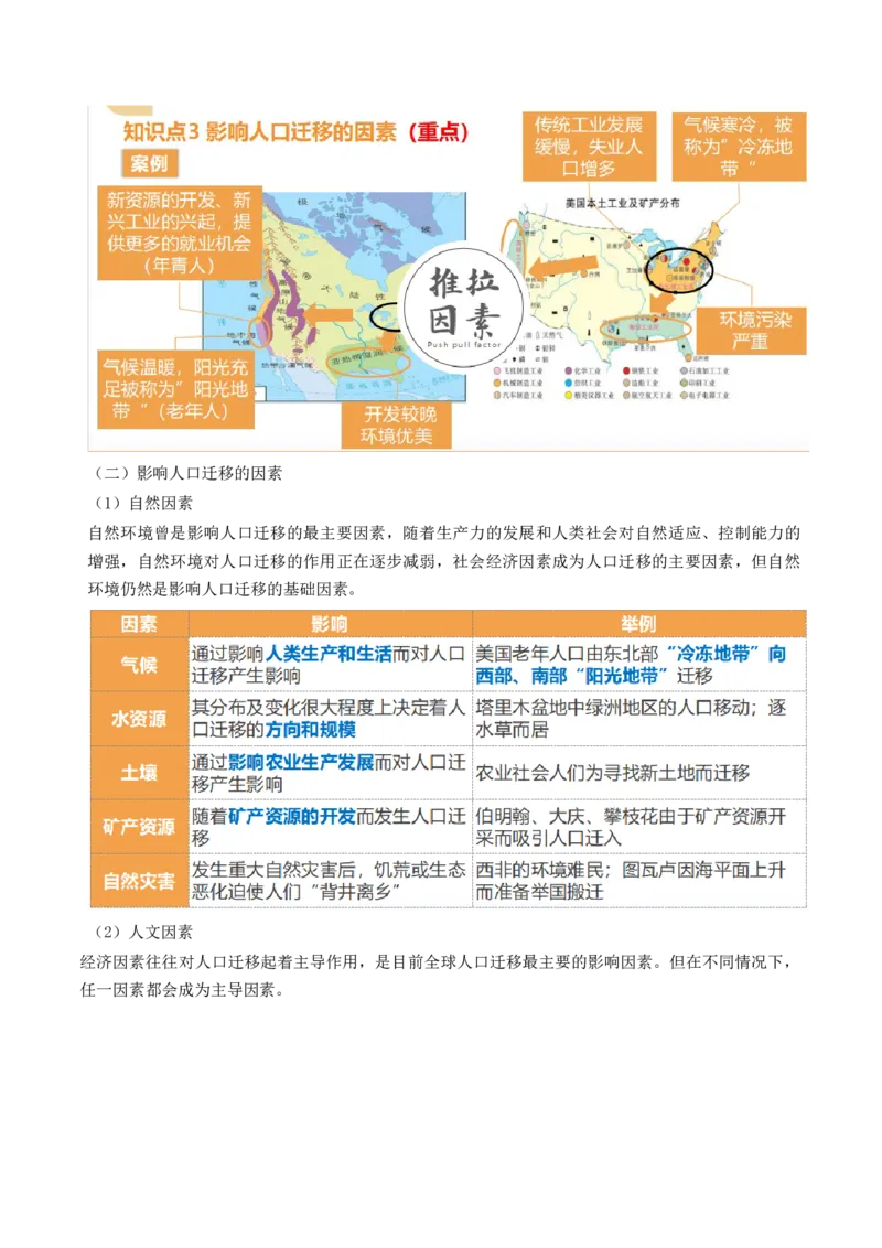 第21讲人口迁移（讲义）（原卷版）_9.2025地理总复习_2024年新高考资料_1.2024一轮复习_2024年高考地理一轮复习讲练测（新教材新高考）
