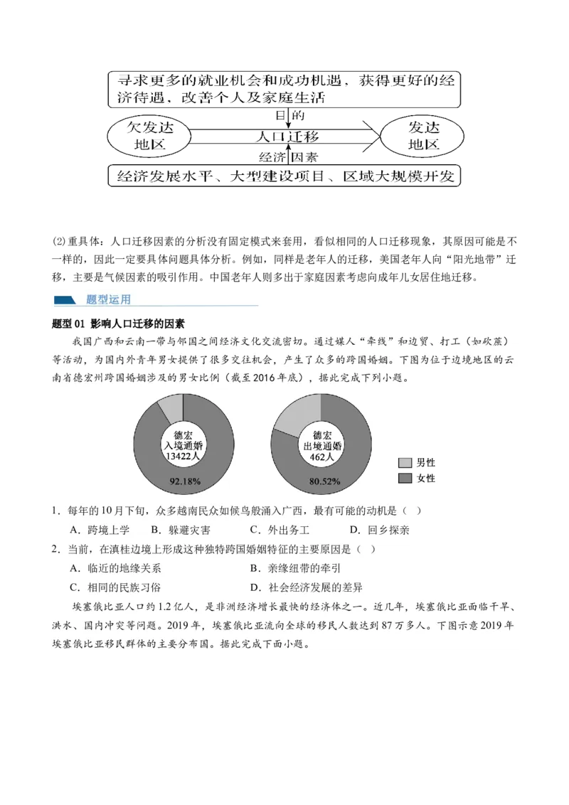第21讲人口迁移（讲义）（原卷版）_9.2025地理总复习_2024年新高考资料_1.2024一轮复习_2024年高考地理一轮复习讲练测（新教材新高考）