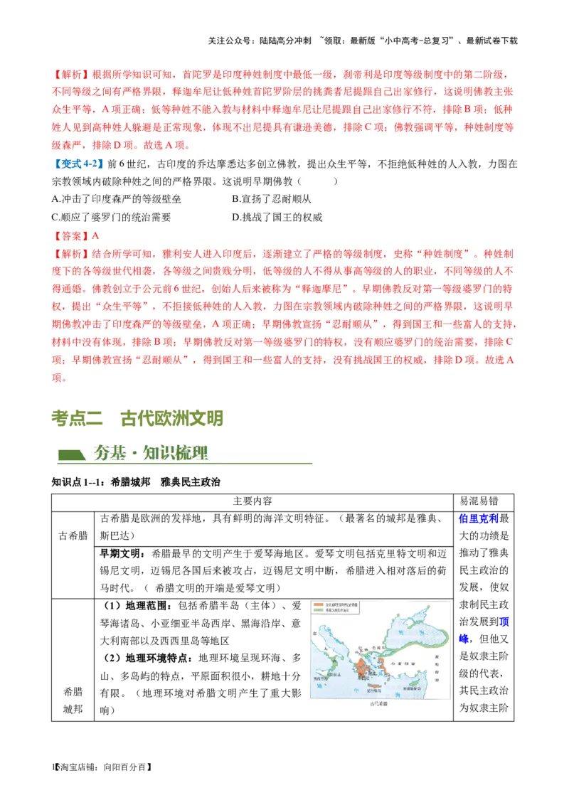 （讲义）专题18古代亚非欧文明修改版（解析版）_02中考总复习（2026版更新中）_06-历史-中考总复习_2024年中考复习资料_一轮复习_配套讲义（原卷版+解析版）_教师版（含答案解析）