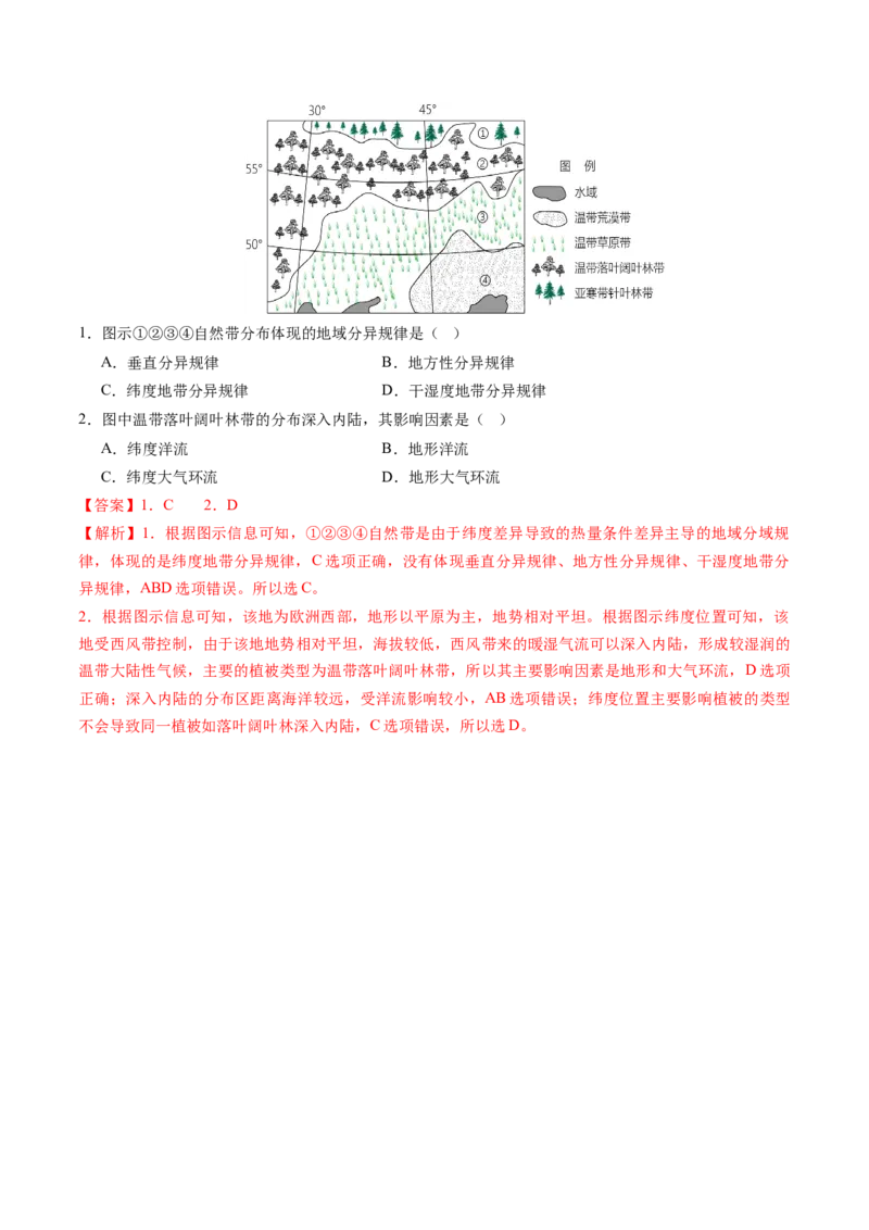 第18讲自然环境的地域差异性（讲义）（解析版）_9.2025地理总复习_2025年新高考资料_一轮复习_2025年高考地理一轮复习讲练测（新教材新高考）