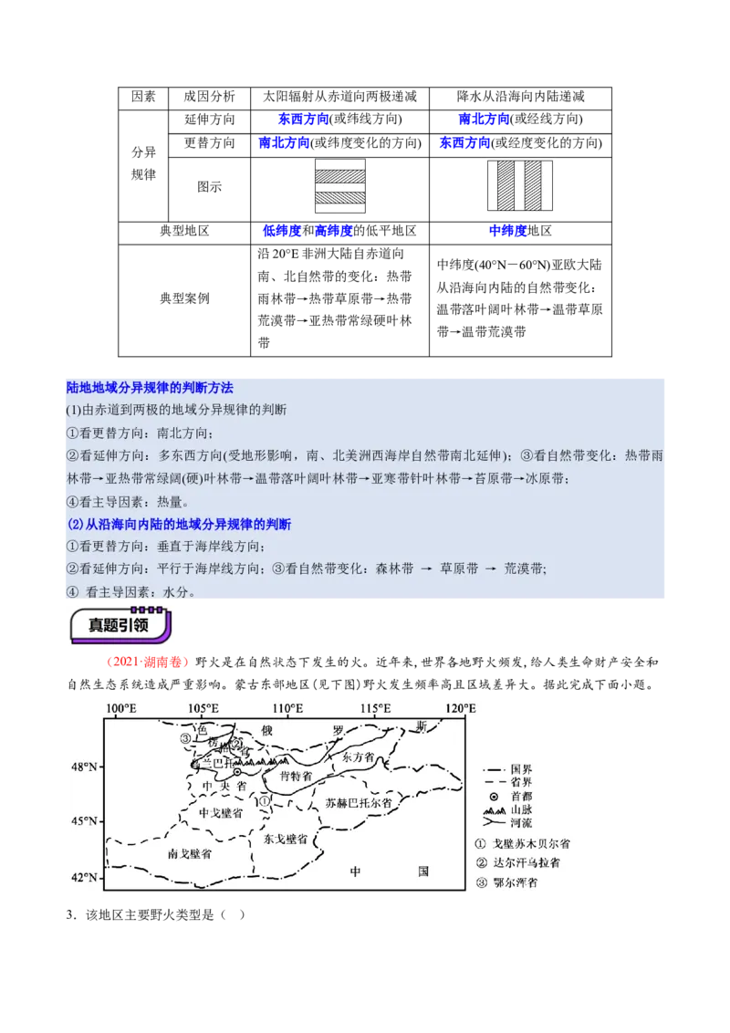 第18讲自然环境的地域差异性（讲义）（解析版）_9.2025地理总复习_2025年新高考资料_一轮复习_2025年高考地理一轮复习讲练测（新教材新高考）
