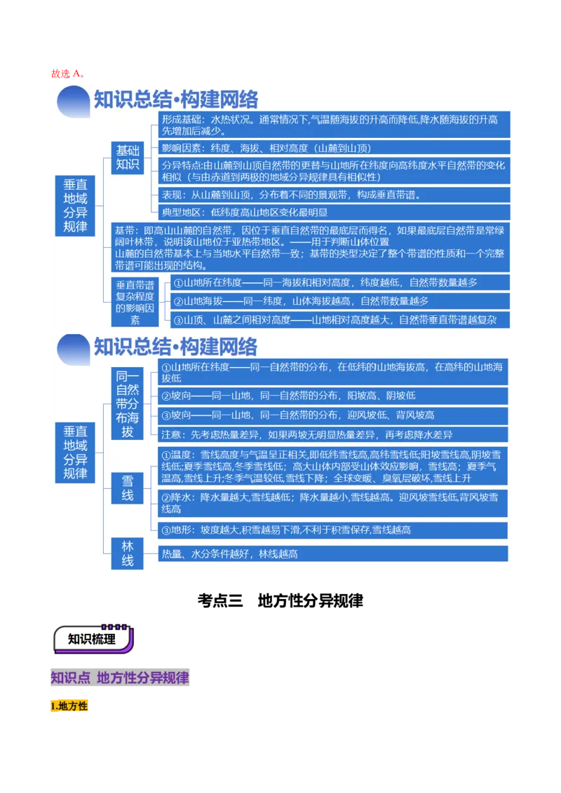 第18讲自然环境的地域差异性（讲义）（解析版）_9.2025地理总复习_2025年新高考资料_一轮复习_2025年高考地理一轮复习讲练测（新教材新高考）