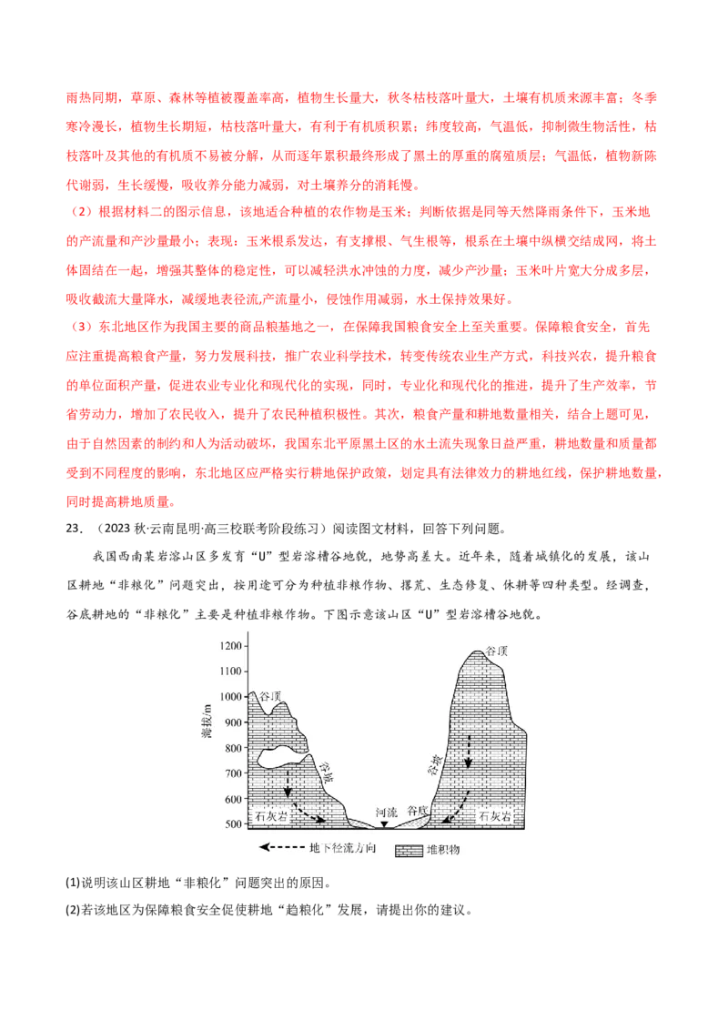 热点专项18（一）中国的粮食安全-2024年高考地理一轮复习考点通关卷（新高考通用）（解析版）_9.2025地理总复习_2024年新高考资料_1.2024一轮复习