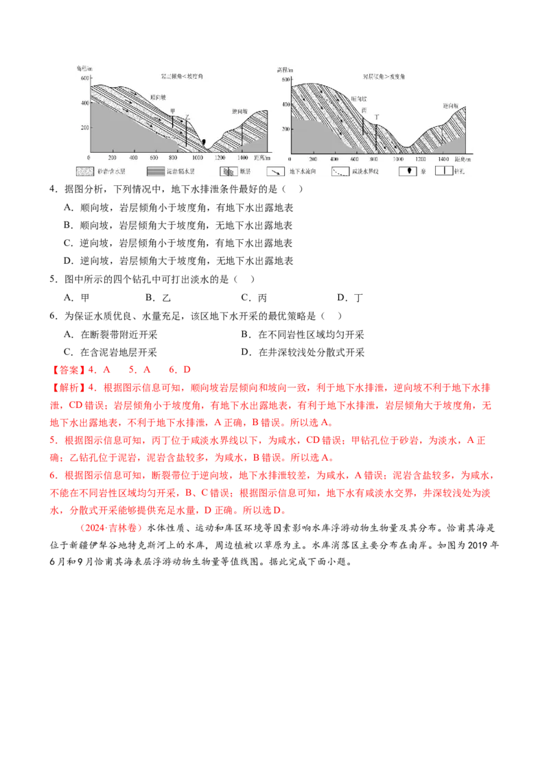 第10讲水循环与陆地水体的相互关系(含水量平衡)（练习）（解析版）_9.2025地理总复习_2025年新高考资料_一轮复习_2025年高考地理一轮复习讲练测（新教材新高考）