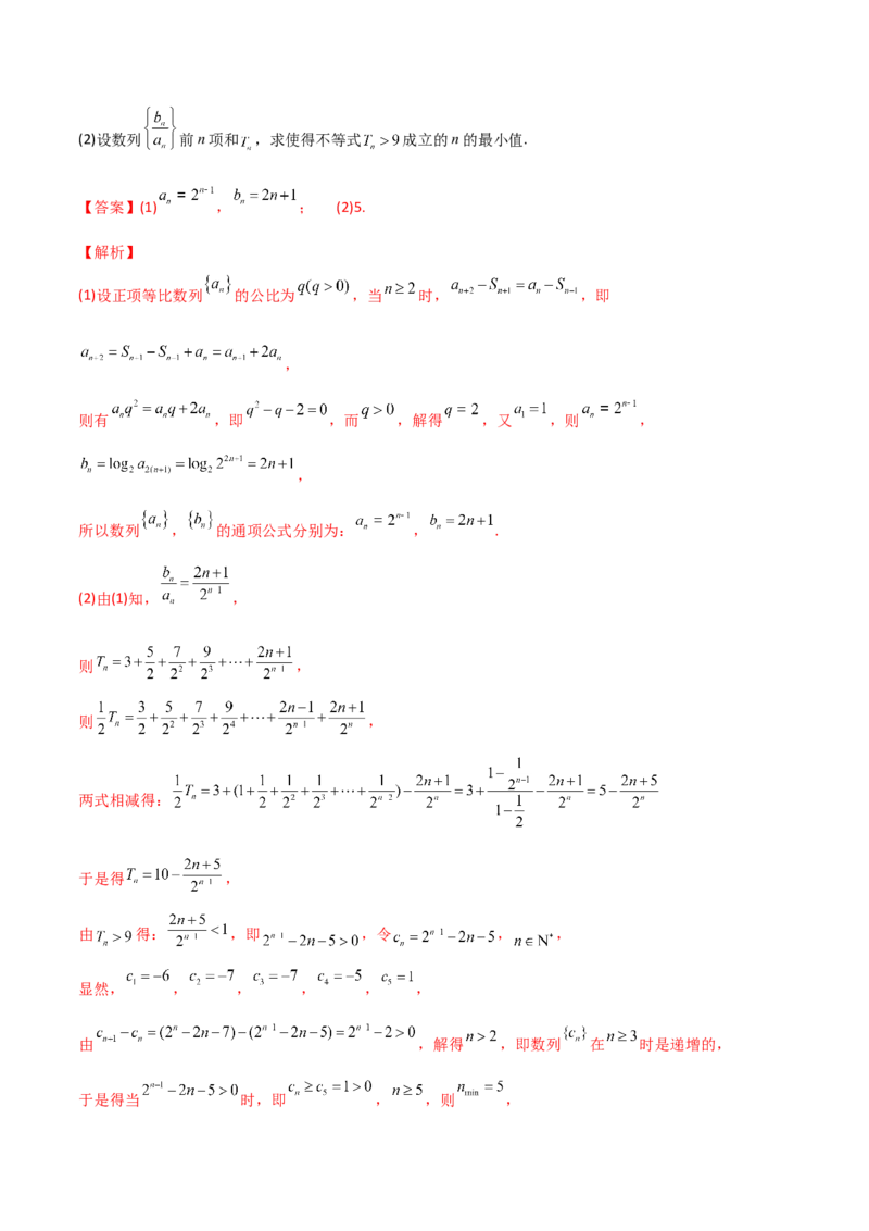 专题09数列不等式的证明与求解参数(解析版)_2.2025数学总复习_2023年新高考资料_专项复习_2023年新高考数学技巧数列