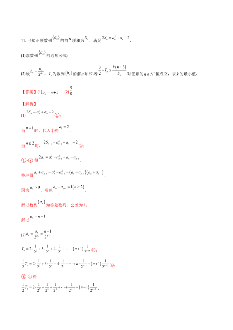 专题09数列不等式的证明与求解参数(解析版)_2.2025数学总复习_2023年新高考资料_专项复习_2023年新高考数学技巧数列