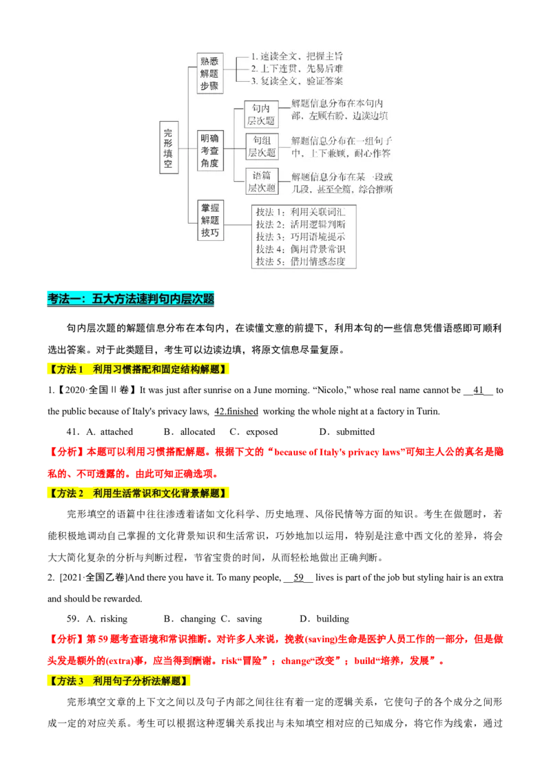 专题42完形填空满分策略（讲案）解析版_3.2025英语总复习_2025年新高考资料_一轮复习_2025年高考英语一轮复习知识清单