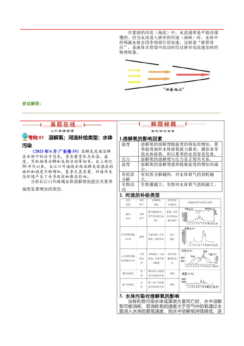 第19题海洋地理（洋流等）-备战2024年高考地理临考题号押题（广东卷）（原卷版）_9.2025地理总复习_2024年新高考资料_5.2024三轮冲刺