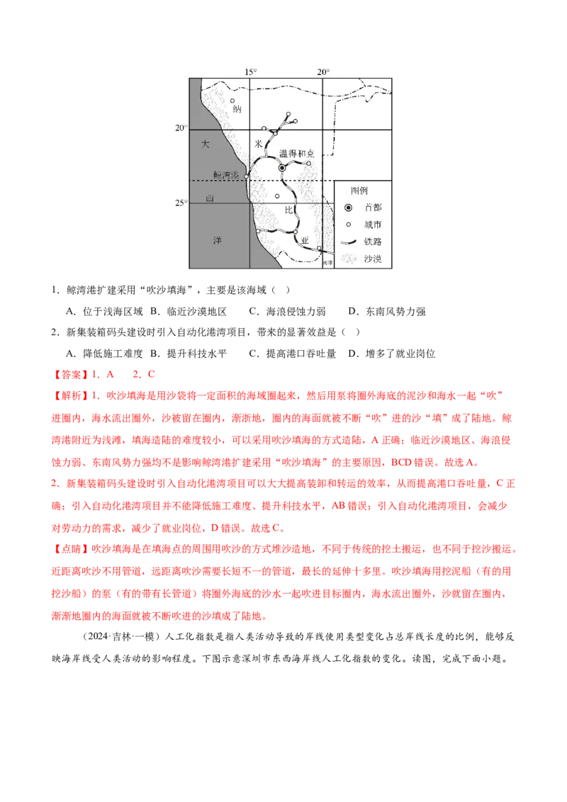 押新高考10海洋地理与海洋经济-备战2024年高考地理临考题号押题（新高考通用）（解析版）_9.2025地理总复习_2024年新高考资料_5.2024三轮冲刺