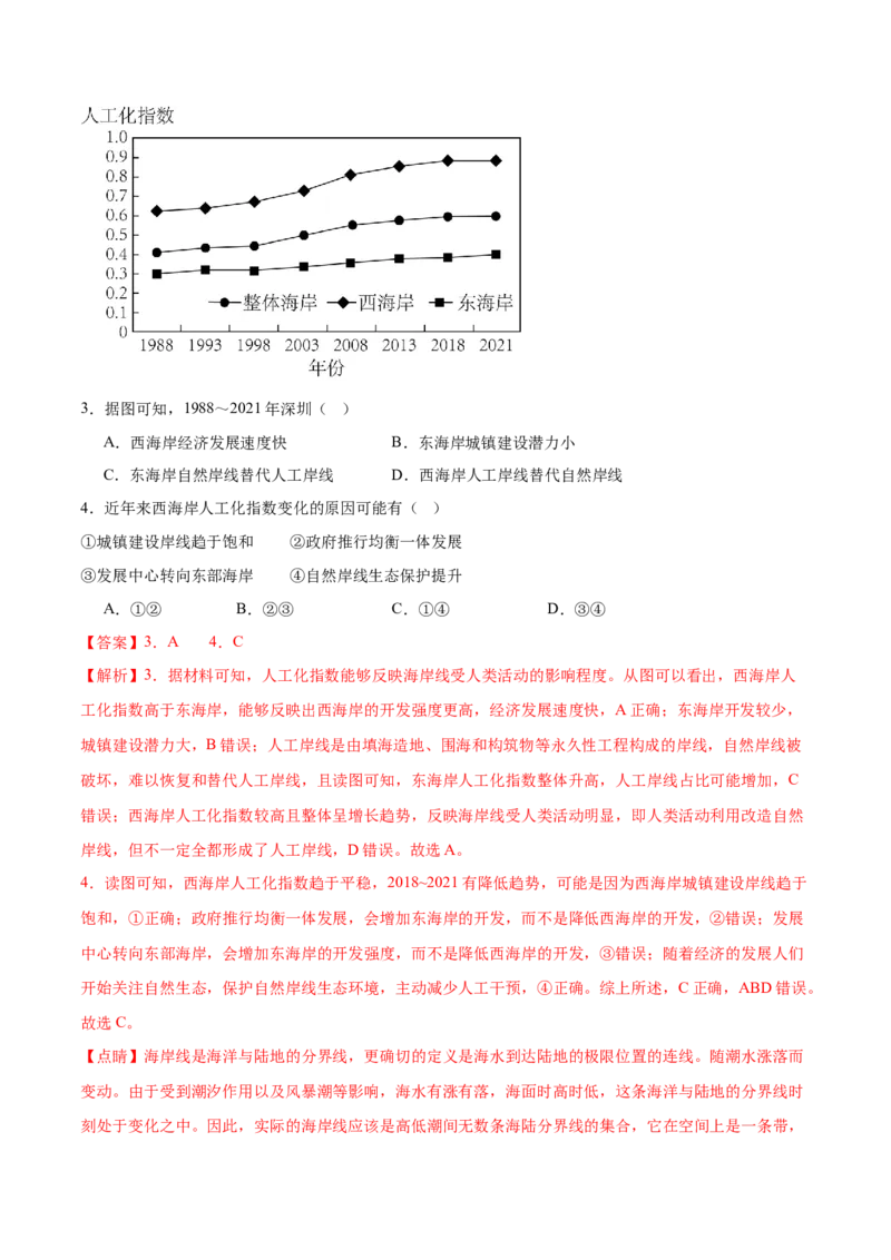 押新高考10海洋地理与海洋经济-备战2024年高考地理临考题号押题（新高考通用）（解析版）_9.2025地理总复习_2024年新高考资料_5.2024三轮冲刺