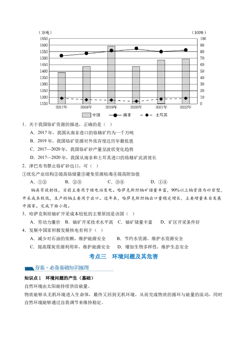 第37讲自然环境与人类社会（讲义）（原卷版）_9.2025地理总复习_2024年新高考资料_1.2024一轮复习_2024年高考地理一轮复习讲练测（新教材新高考）