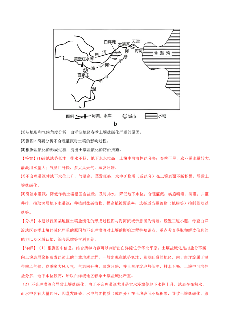 热点专项16盐碱化-2024年高考地理一轮复习考点通关卷（新高考通用）（解析版）_9.2025地理总复习_2024年新高考资料_1.2024一轮复习_2024年高考地理一轮复习考点通关卷（新高考通用）