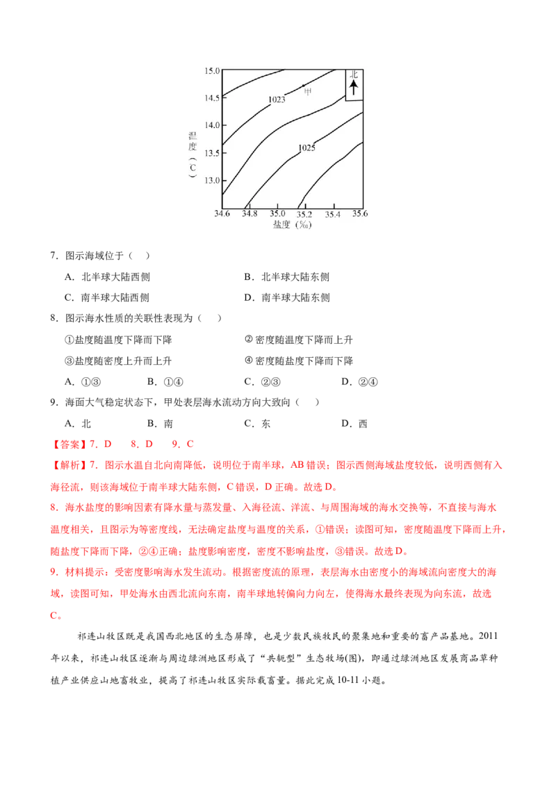 押题仿真卷01（辽宁卷）-备战2024年高考地理临考题号押题（辽宁卷）（解析版）_9.2025地理总复习_2024年新高考资料_5.2024三轮冲刺_备战2024年高考地理临考题号押题（辽宁卷）323128912
