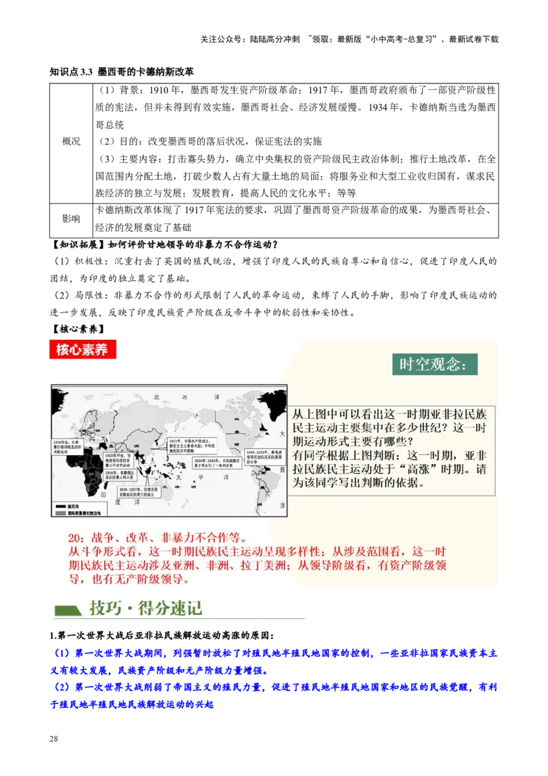 （讲义）专题25第一次世界大战和战后初期的世界（解析版）_02中考总复习（2026版更新中）_06-历史-中考总复习_2024年中考复习资料_一轮复习_配套讲义（原卷版+解析版）