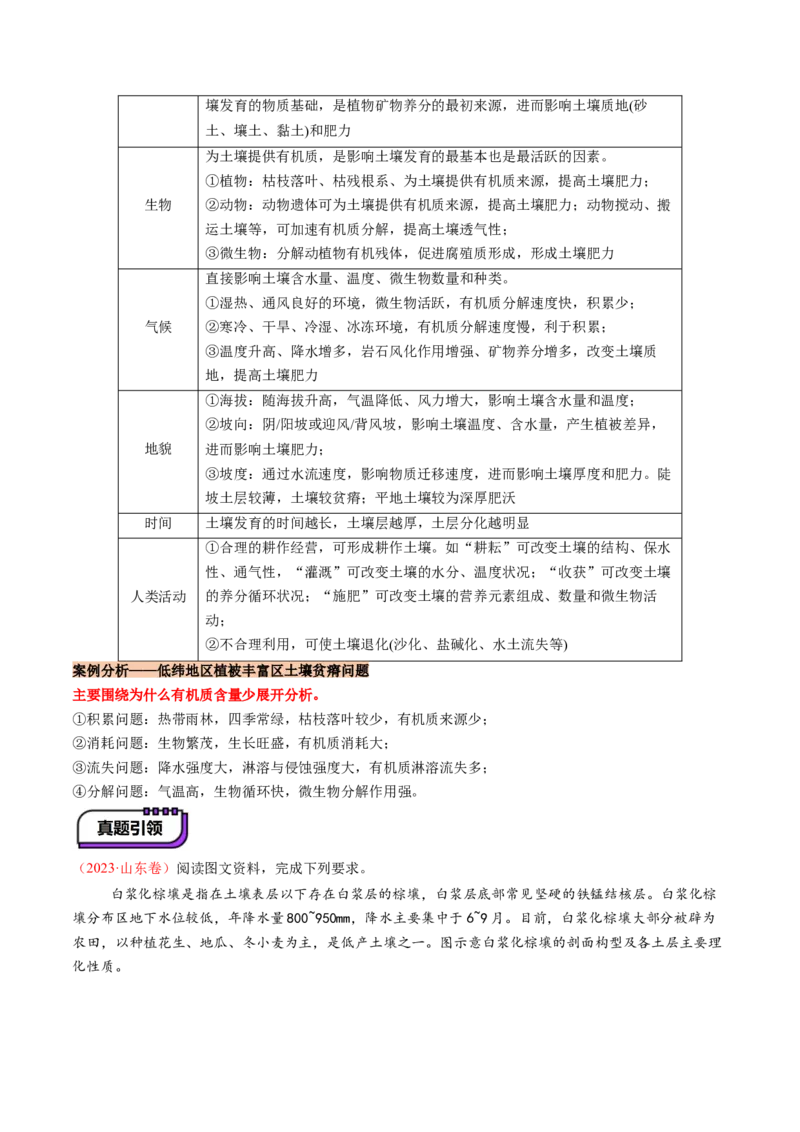 第16讲植被和土壤（讲义）（原卷版）_9.2025地理总复习_2025年新高考资料_一轮复习_2025年高考地理一轮复习讲练测（新教材新高考）