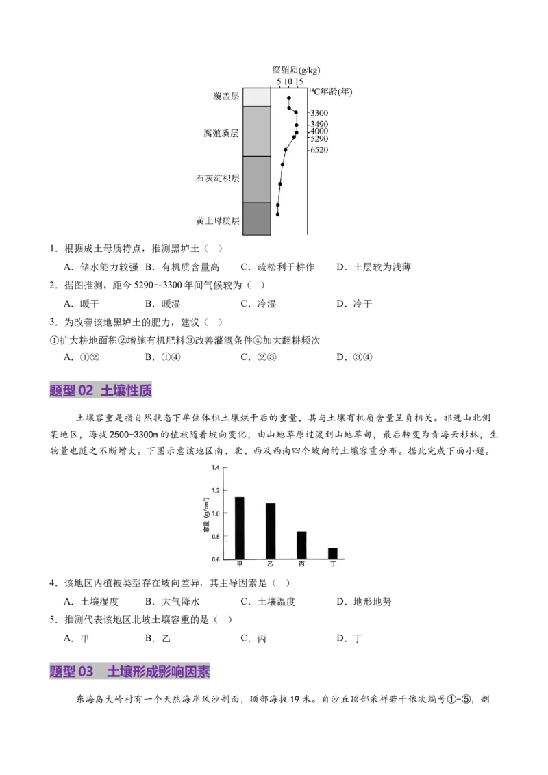 第16讲植被和土壤（讲义）（原卷版）_9.2025地理总复习_2025年新高考资料_一轮复习_2025年高考地理一轮复习讲练测（新教材新高考）