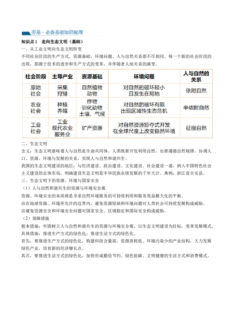 第39讲环境安全与国家安全（讲义）（解析版）_9.2025地理总复习_2024年新高考资料_1.2024一轮复习_2024年高考地理一轮复习讲练测（新教材新高考）