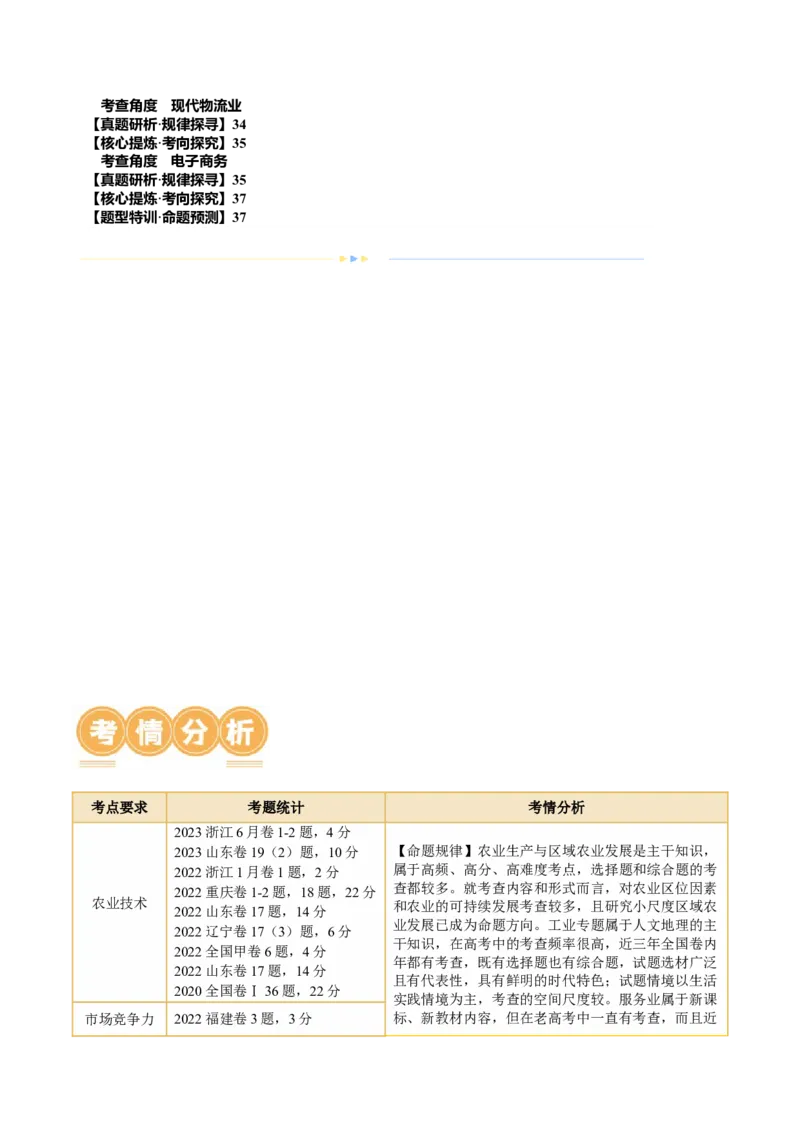 微专题农业技术、市场竞争力、新型服务业（讲义）（解析版）_9.2025地理总复习_2024年新高考资料_2.2024二轮复习_2024年高考地理二轮复习讲练测（新教材新高考）_微专题
