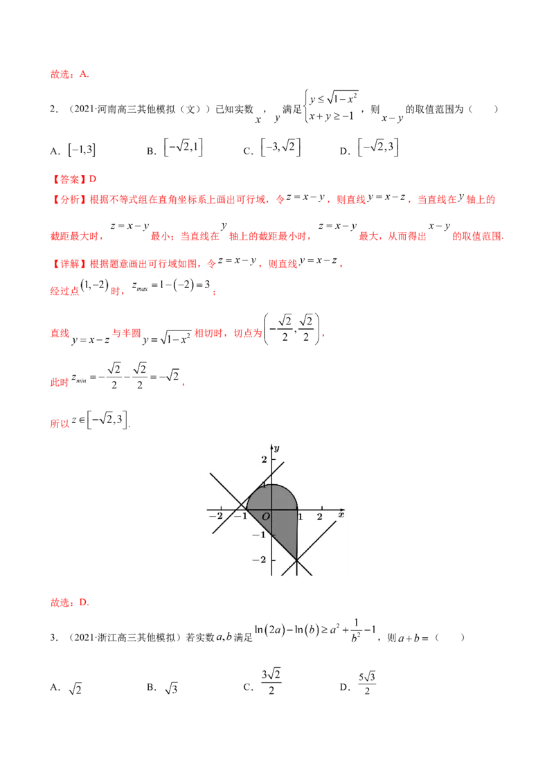 专题10不等式、推理与证明、算法初步、复数-2021年高考真题和模拟题数学（文）分项汇编（全国通用）（解析版）_2.2025数学总复习_2023年新高考资料_一轮复习_2023新高考一轮复习讲义+课件