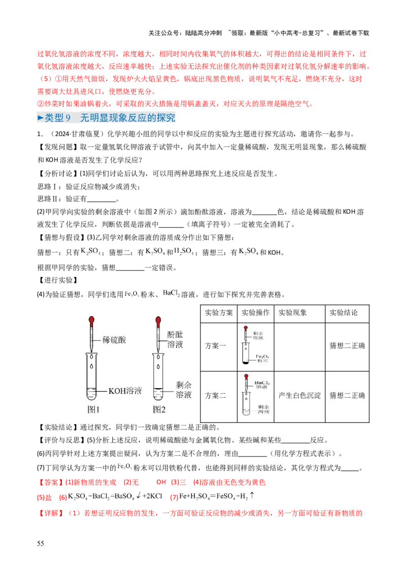 题型06科学探究题（解析版）_02中考总复习（2026版更新中）_05-化学-中考总复习_2025年中考复习资料_备战2025年中考化学真题题源解密