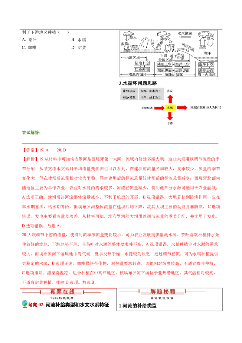 第3~4题水运动-备战2024年高考地理临考题号押题（江苏卷）（解析版）_9.2025地理总复习_2024年新高考资料_5.2024三轮冲刺_备战2024年高考地理临考题号押题（江苏卷）323403113