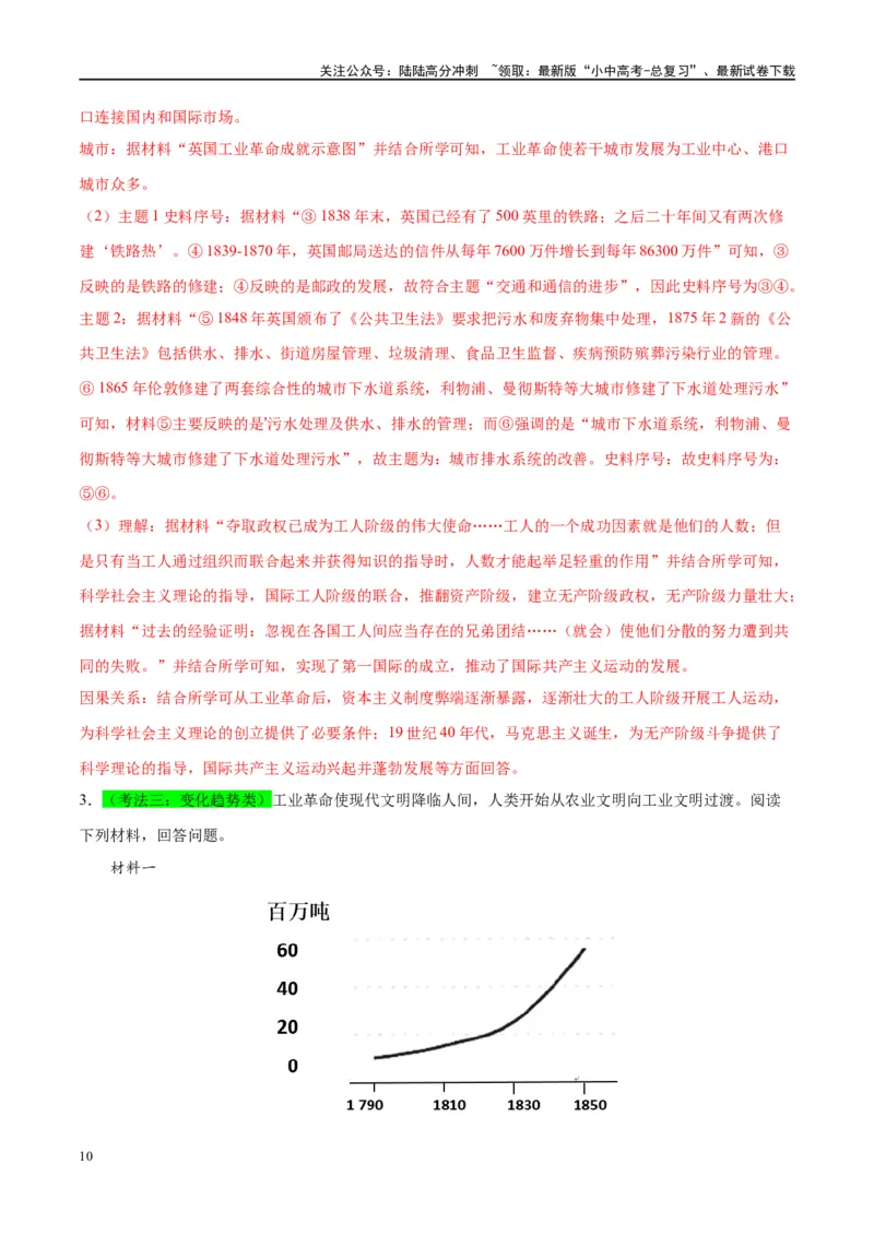 （练习）专题22工业革命和国际共产主义运动的兴起（解析版）_02中考总复习（2026版更新中）_06-历史-中考总复习_2024年中考复习资料_一轮复习_配套练习（原卷版+解析版）