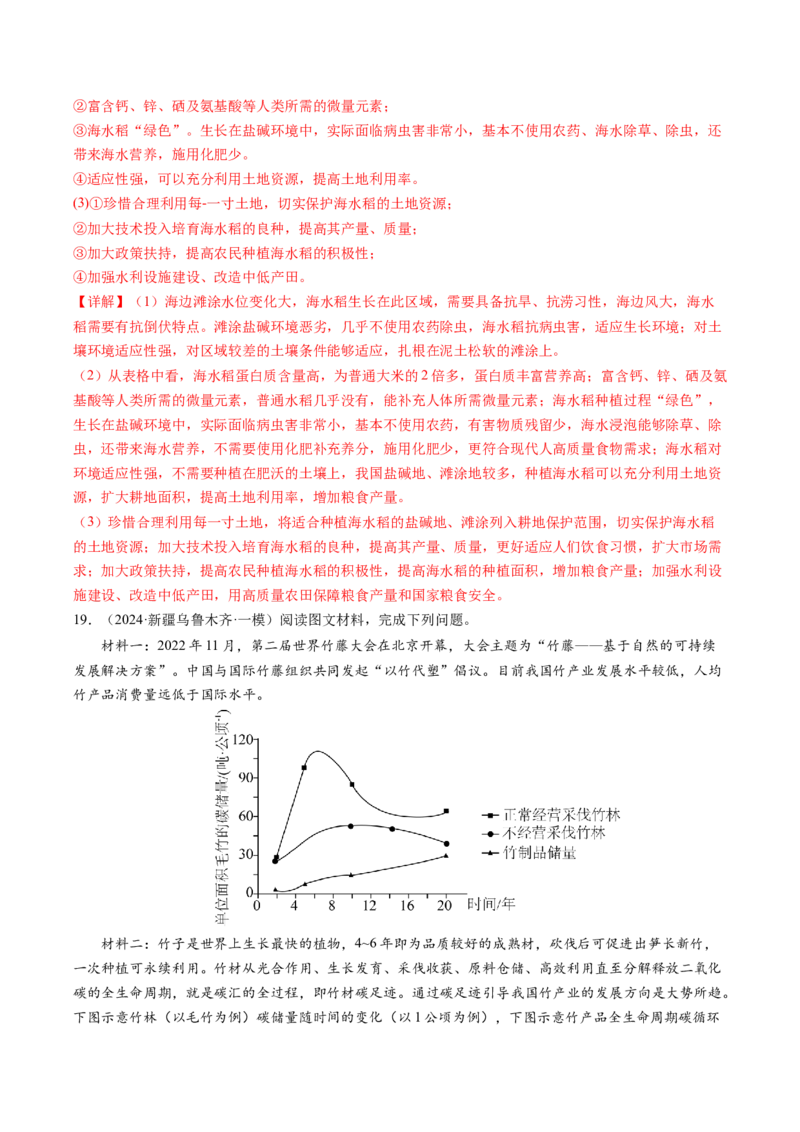 查补知识&middot;通关练专题10资源、环境与国家安全（解析版）_9.2025地理总复习_2024年新高考资料_5.2024三轮冲刺_查漏补缺2024年高考地理复习冲刺过关（新高考通用）
