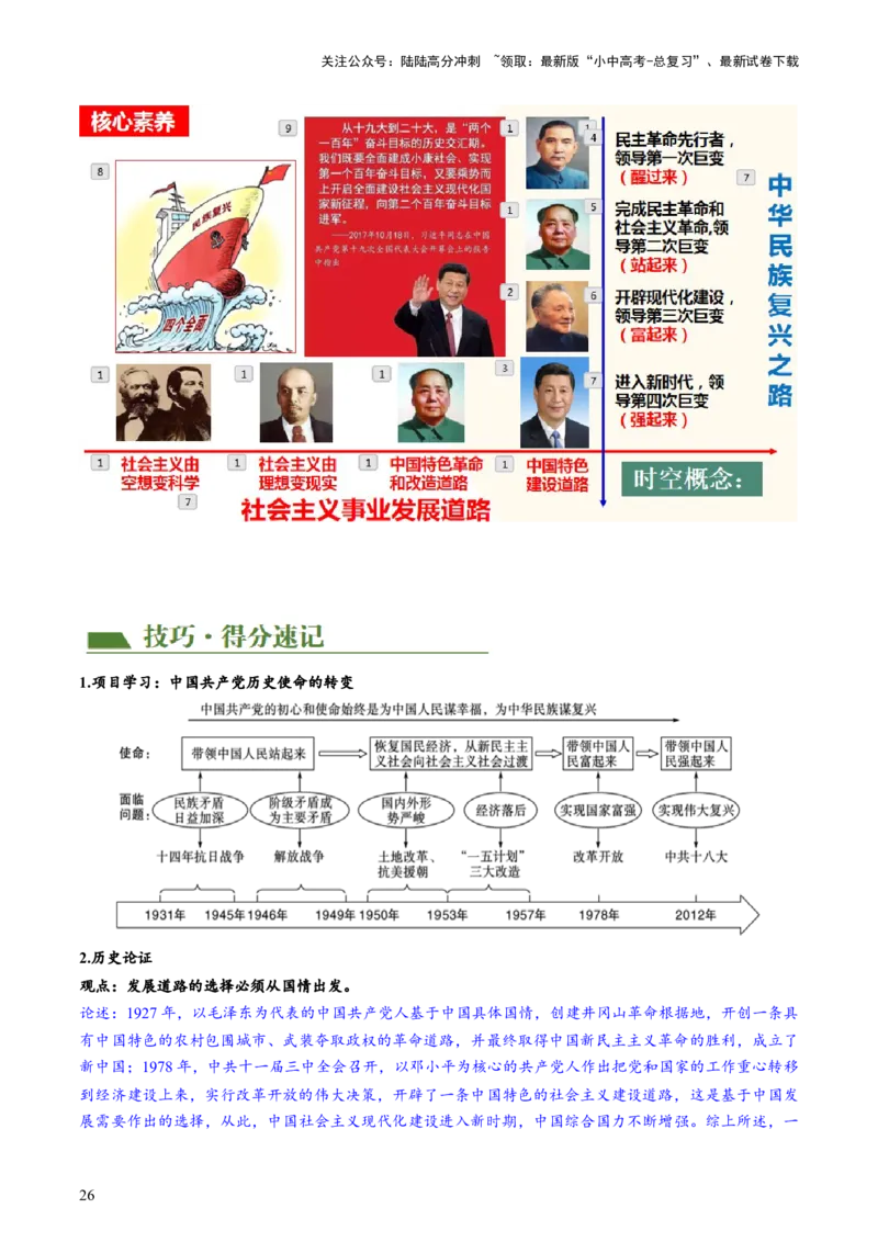 （讲义）专题15中国特色社会主义道路（解析版）_02中考总复习（2026版更新中）_06-历史-中考总复习_2024年中考复习资料_一轮复习_配套讲义（原卷版+解析版）_教师版（含答案解析）
