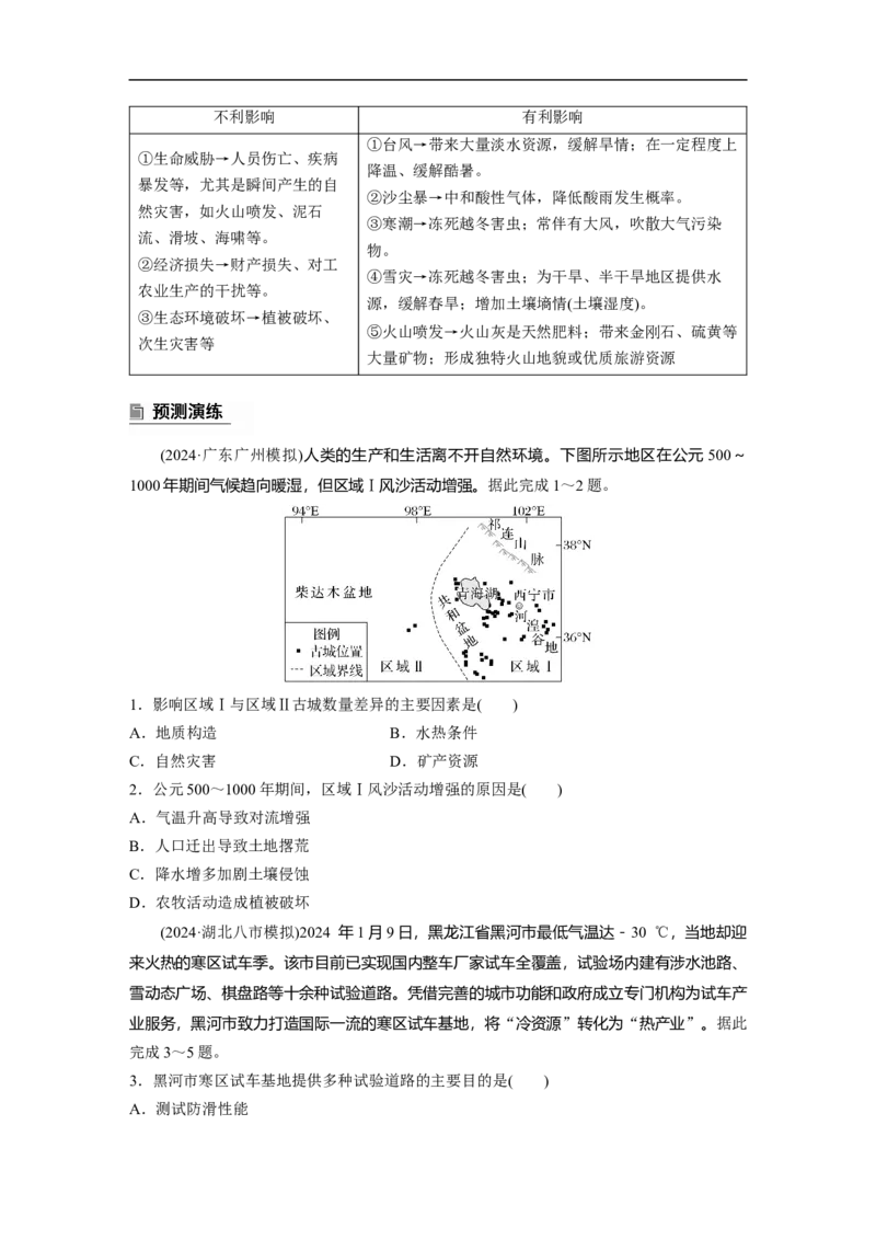 第一部分　素养3　专题6　自然环境对人类活动的影响_9.2025地理总复习_2025年新高考资料_二轮复习_2025年高考地理二轮复习讲义+专题强化练（学生版）_复习讲义