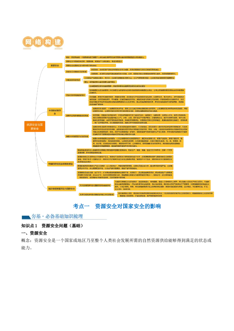 第38讲资源安全与国家安全（讲义）（原卷版）_9.2025地理总复习_2024年新高考资料_1.2024一轮复习_2024年高考地理一轮复习讲练测（新教材新高考）
