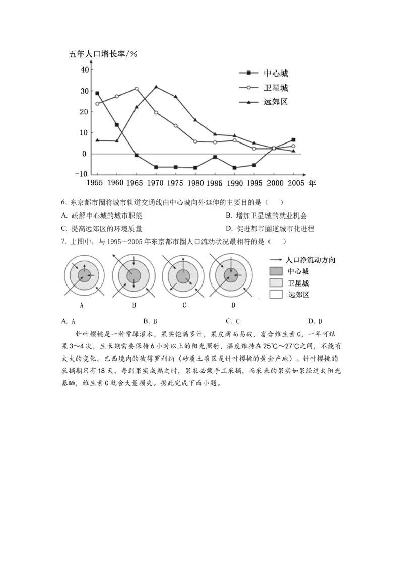 山东省济南市济阳闻韶中学2023届高三上学期12月月考地理试题word版含答案_9.2025地理总复习_2023年新高考复习资料_3地理高考模拟题_新高考