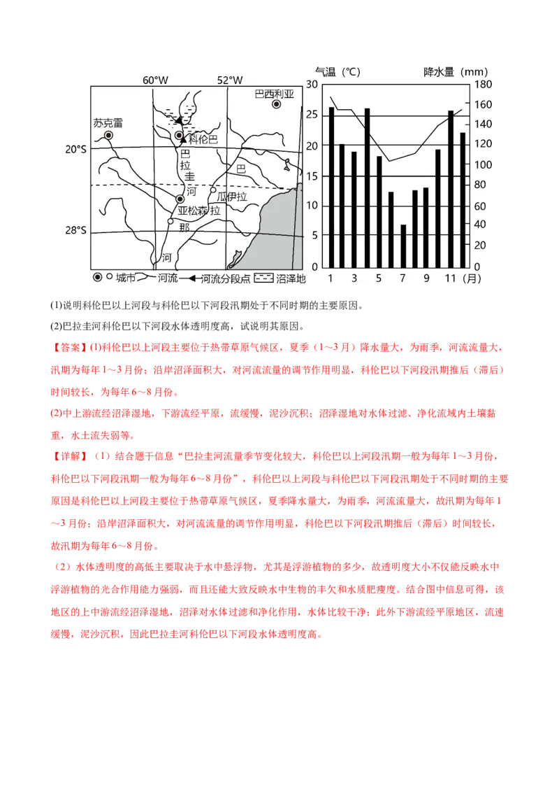 微专题河流（解析版）_9.2025地理总复习_2024年新高考资料_3.2024专项复习_备战2024年高考地理总复习专题考点+微专题集成讲练辑