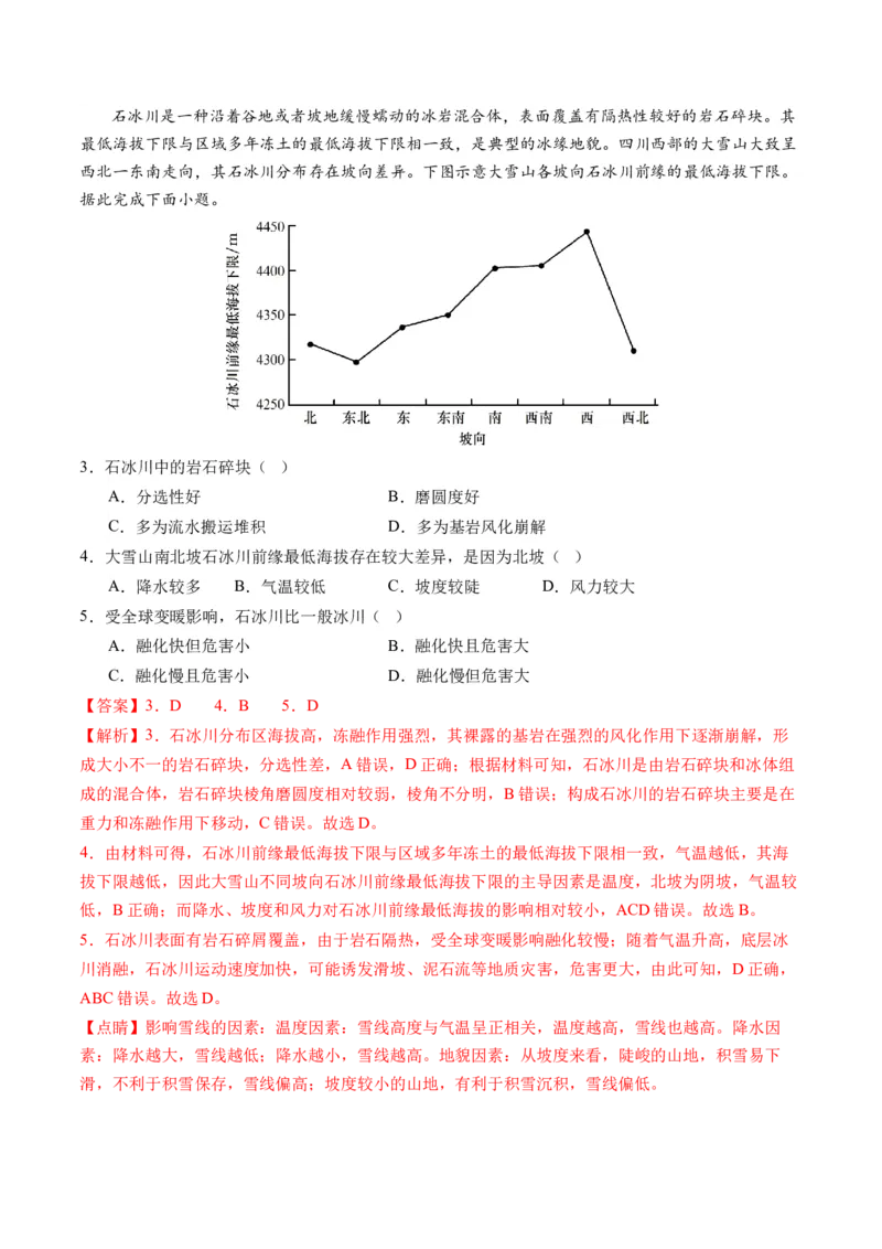 微专题地貌演化过程、冰川地貌、沙丘（讲义）（解析版）_9.2025地理总复习_2024年新高考资料_2.2024二轮复习_2024年高考地理二轮复习讲练测（新教材新高考）_微专题