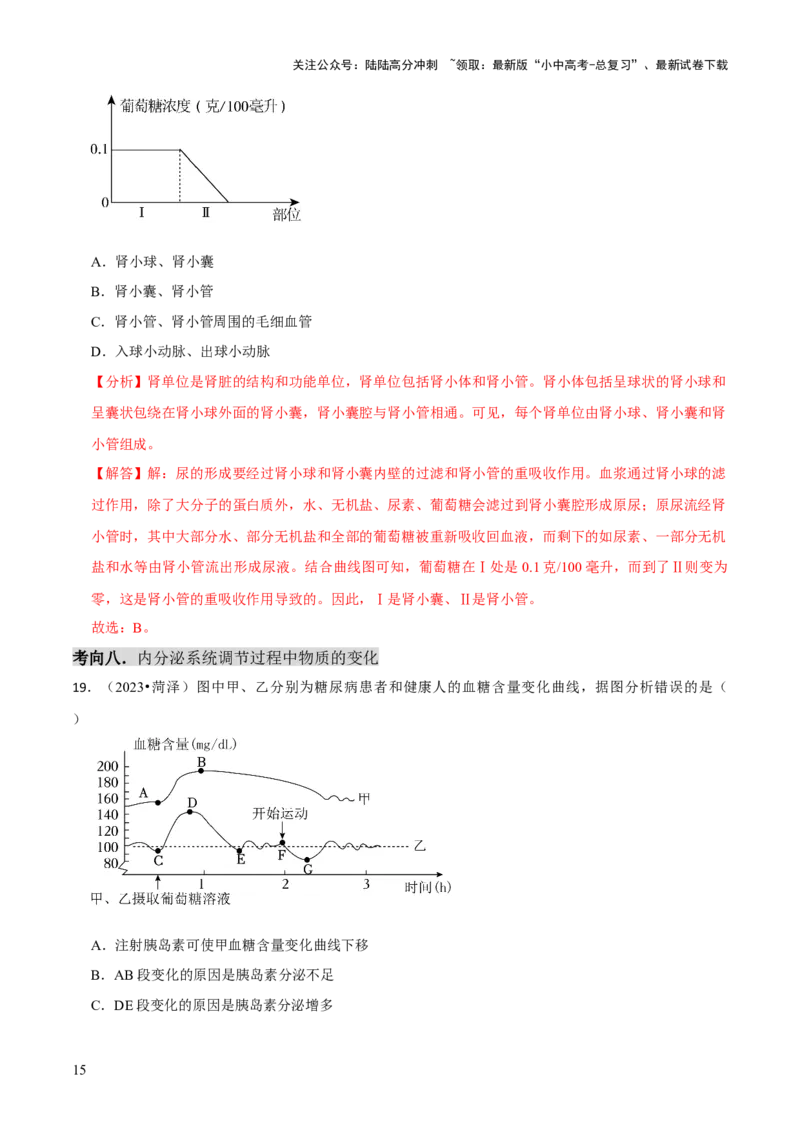 题型突破三曲线图作答（解析版）_02中考总复习（2026版更新中）_08-生物-中考总复习_2024年中考复习资料_三轮复习_查漏补缺2024年中考生物复习冲刺过关（全国通用）_查补能力&middot;提升练