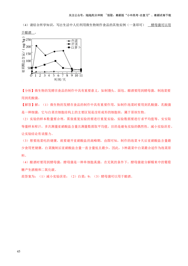 题型突破三曲线图作答（解析版）_02中考总复习（2026版更新中）_08-生物-中考总复习_2024年中考复习资料_三轮复习_查漏补缺2024年中考生物复习冲刺过关（全国通用）_查补能力&middot;提升练