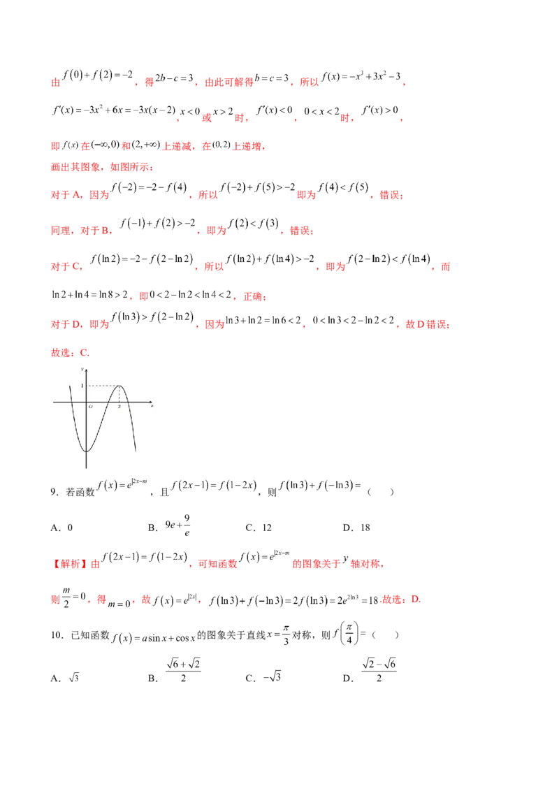 专题09函数的对称性(解析版)_2.2025数学总复习_2023年新高考资料_专项复习_2023年新高考数学函数重点突破（新高考专用）