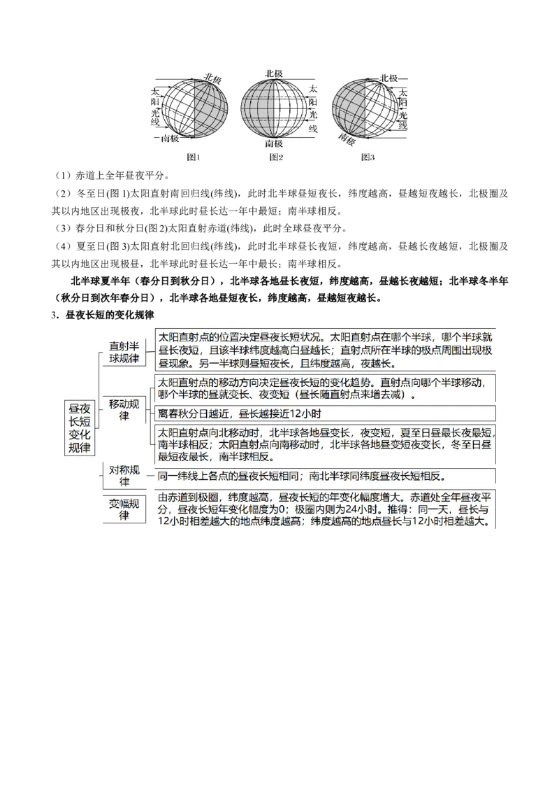 查补知识&middot;通关练专题01地球的运动（原卷版）_9.2025地理总复习_2024年新高考资料_5.2024三轮冲刺_查漏补缺2024年高考地理复习冲刺过关（新高考通用）