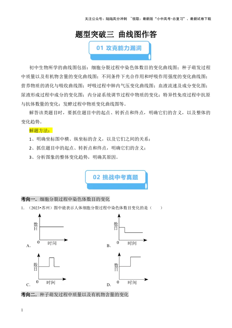 题型突破三曲线图作答（原版卷）_02中考总复习（2026版更新中）_08-生物-中考总复习_2024年中考复习资料_三轮复习_查漏补缺2024年中考生物复习冲刺过关（全国通用）_查补能力&middot;提升练