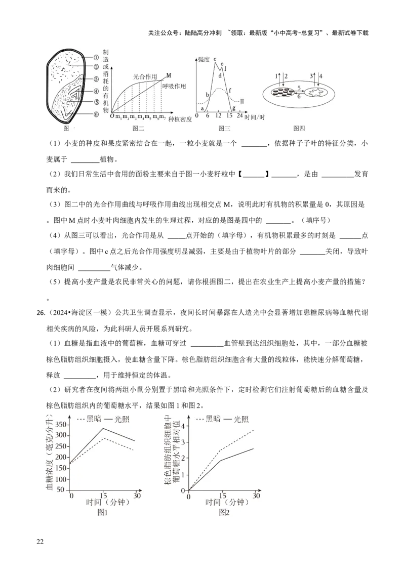 题型突破三曲线图作答（原版卷）_02中考总复习（2026版更新中）_08-生物-中考总复习_2024年中考复习资料_三轮复习_查漏补缺2024年中考生物复习冲刺过关（全国通用）_查补能力&middot;提升练